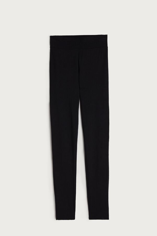 Intimssimi High-Waisted Micromodal Stirrup Leggings Black | ILZPD98804