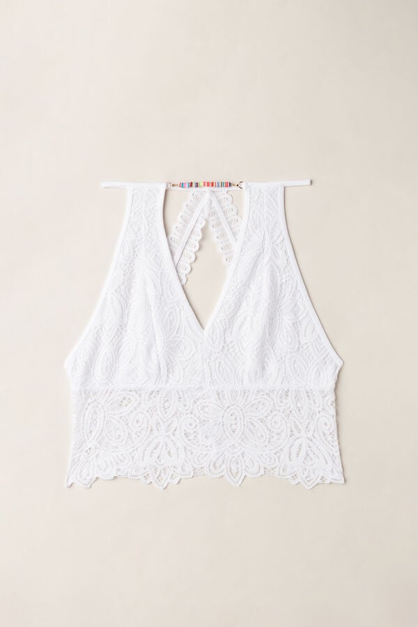 Intimssimi Hot Summer Days Crop Top in Lace White | DILVO24216