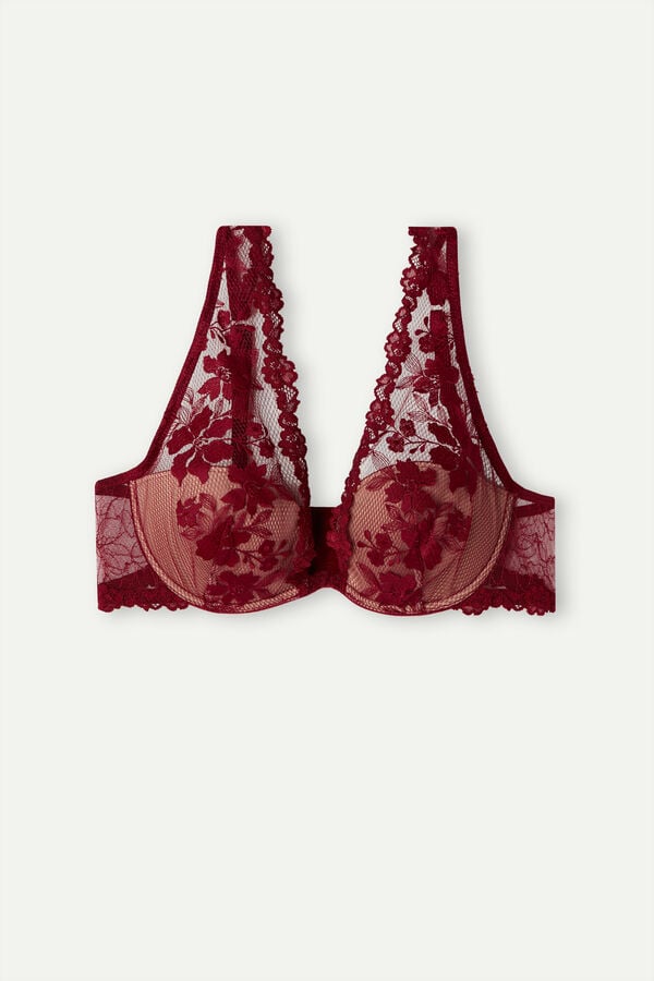 Intimssimi In Full Bloom Elena Balconette Bra Red | XILGW60691