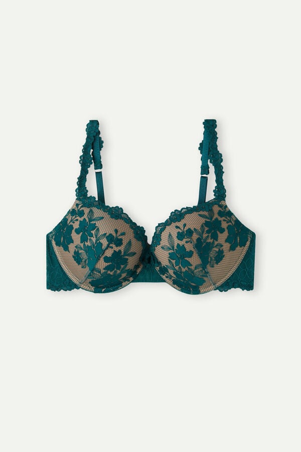 Intimssimi In Full Bloom Elettra Super Push-up Bra Green | ILJBT87838