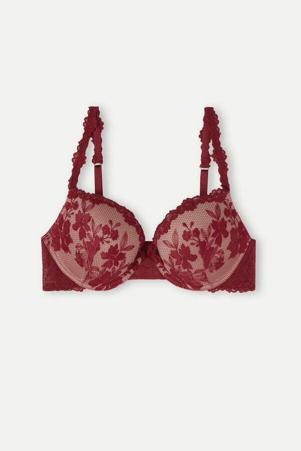 Intimssimi In Full Bloom Elettra Super Push-up Bra Red | ILNZX63849