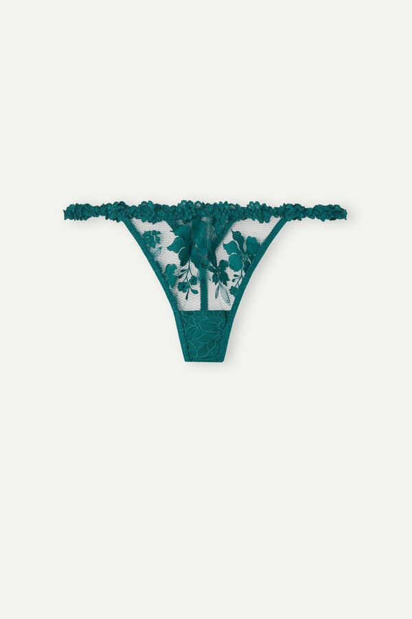 Intimssimi In Full Bloom String Thong Green | GILUC91058