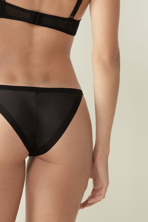 Intimssimi Invisible Touch String Panties Black | ILQCS23125