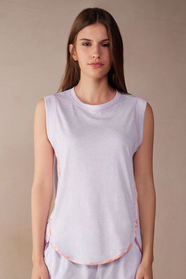 Intimssimi Iris and Apricot Ultrafresh Supima® Cotton Tank Top Violet | UILTG28638