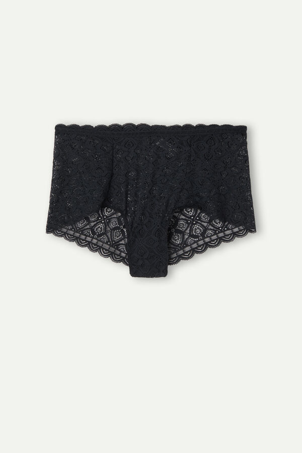 Intimssimi Lace High Waist Hipster Black | GILEC62318