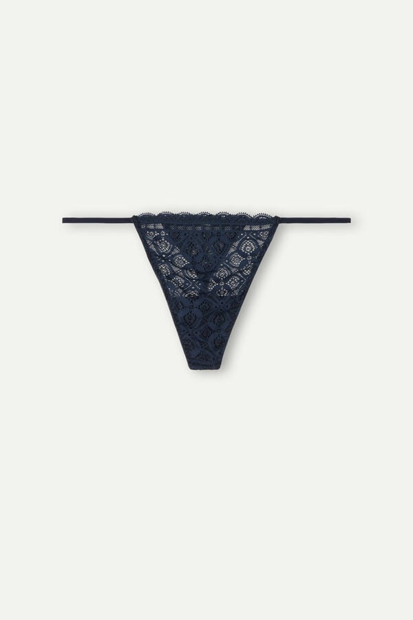 Intimssimi Lace String Thong Blue | ILJZR67037