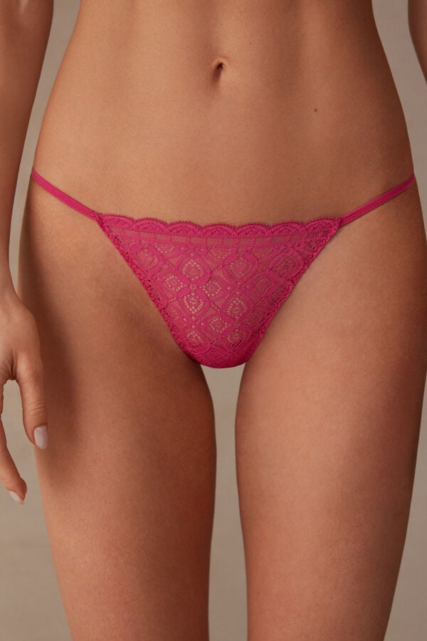 Intimssimi Lace String Thong Pink | QILWA22266