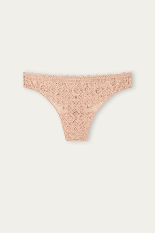 Intimssimi Lace and Microfiber Brazilian Natural | ILJKU68355