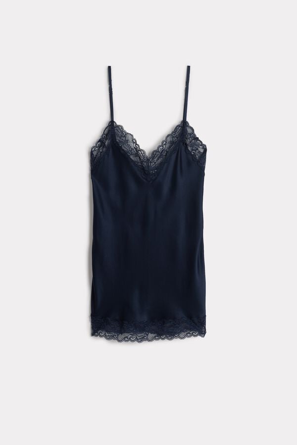 Intimssimi Lace and Silk Top Blue | SILNY43671