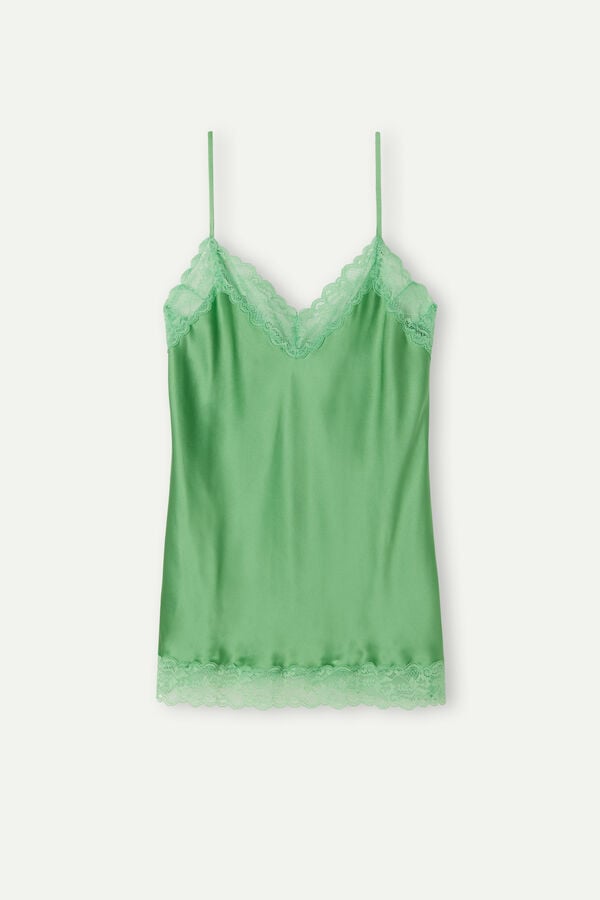 Intimssimi Lace and Silk Top Green | QILUV93444