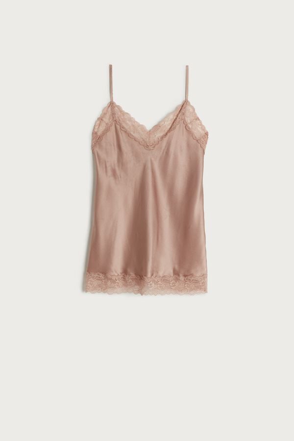 Intimssimi Lace and Silk Top Natural | GILEC60007