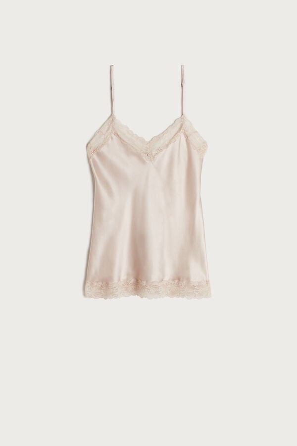 Intimssimi Lace and Silk Top Natural | ILZPD49418