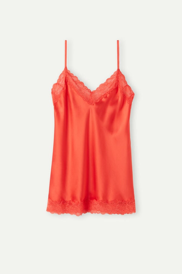 Intimssimi Lace and Silk Top Orange | LILTR87025