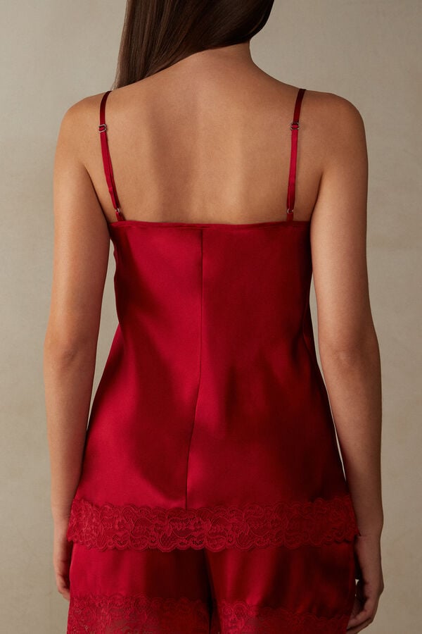 Intimssimi Lace and Silk Top Red | BILSO90506