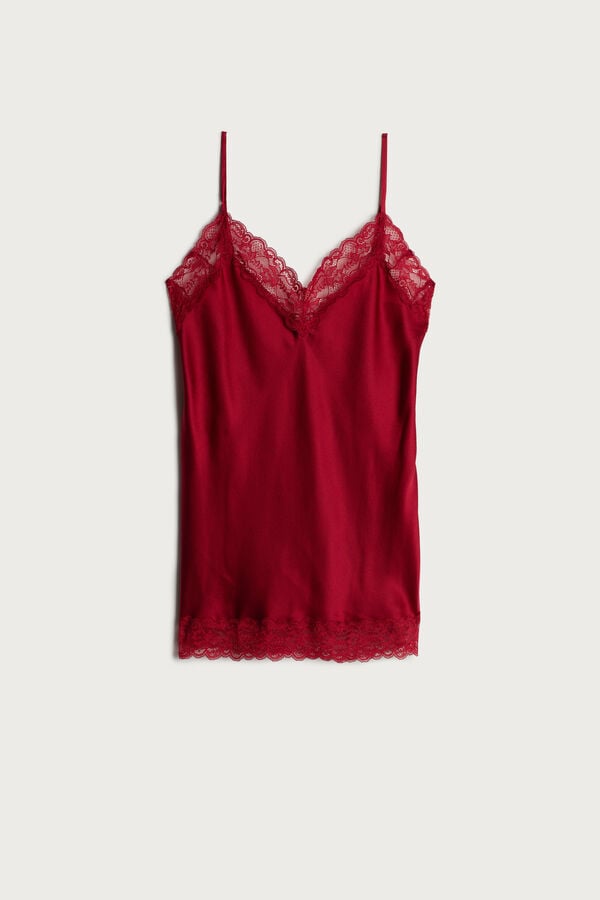 Intimssimi Lace and Silk Top Red | BILSO90506