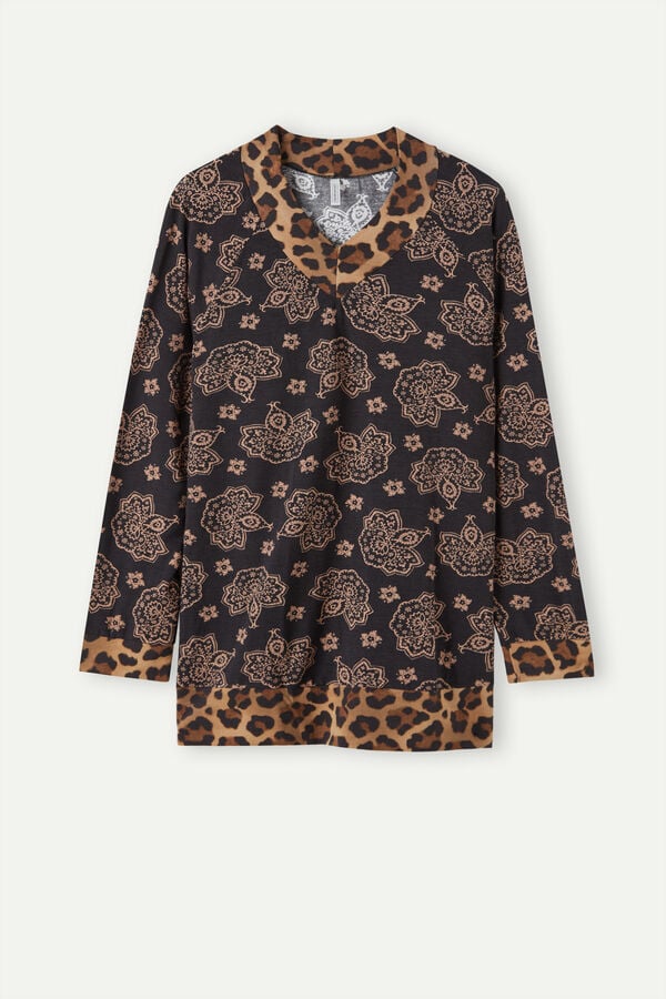 Intimssimi Lady Animalier Long Sleeve Modal Top Print | ILJVR87505