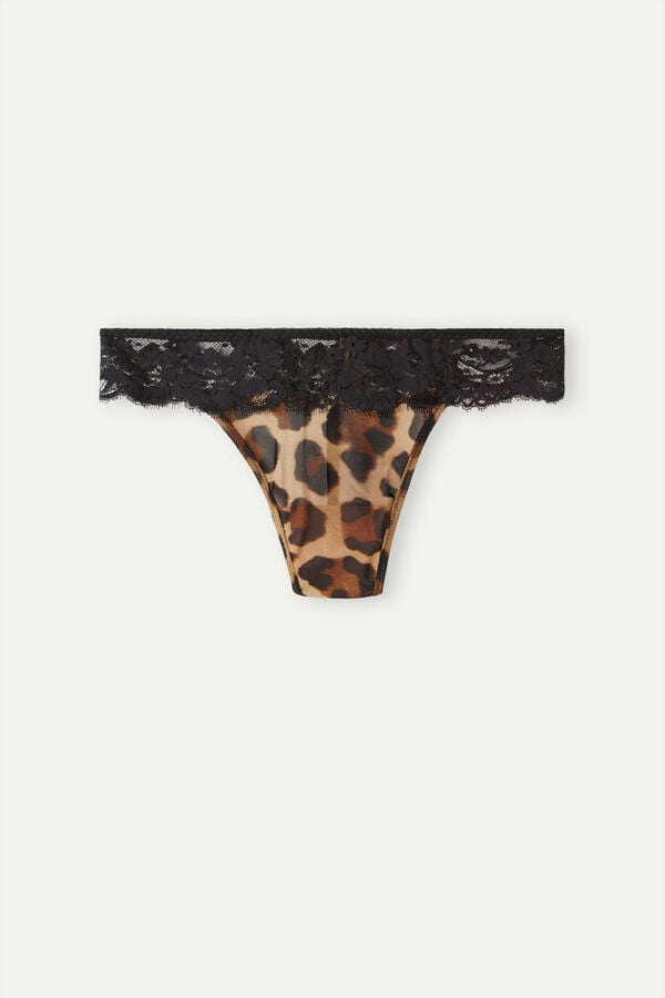 Intimssimi Lady Animalier Thong Brown | PILQX99996