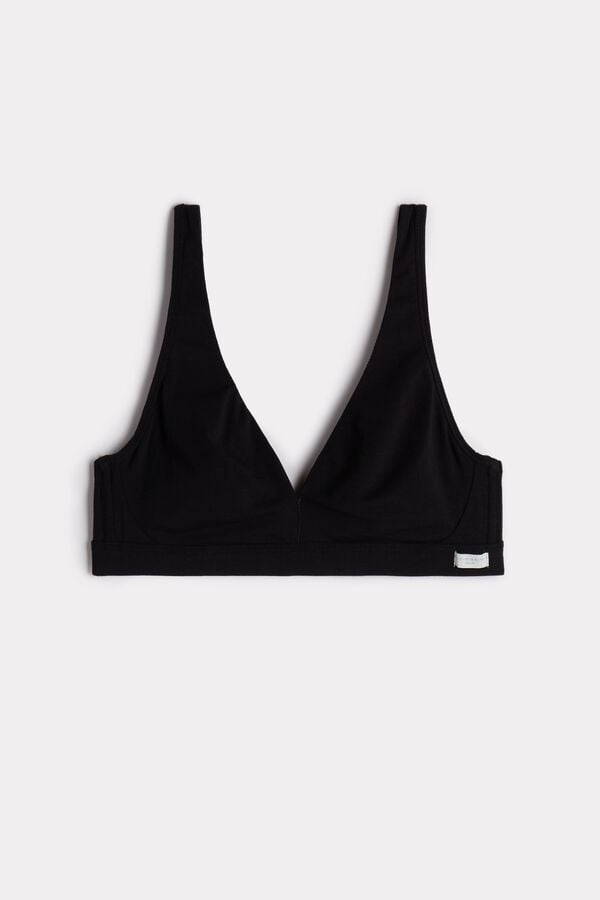 Intimssimi Lara Cotton Triangle Bra Black | GILUC55429