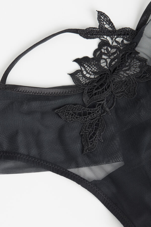 Intimssimi Layers of Lust ‘80s Style Brazilian Panties Black | QILUV51283