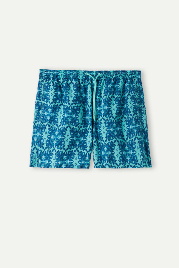 Intimssimi Light Blue Moroccan Print Swim Trunks Blue | MILHR97321