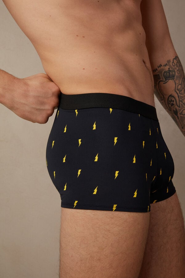 Intimssimi Lightning Bolt Boxers in Microfiber Black | PILER92108