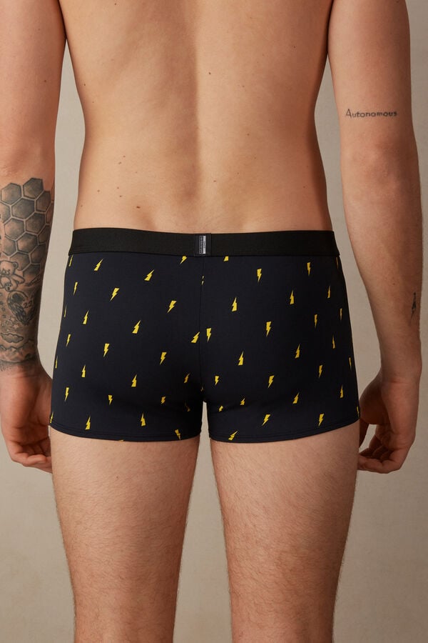 Intimssimi Lightning Bolt Boxers in Microfiber Black | PILER92108