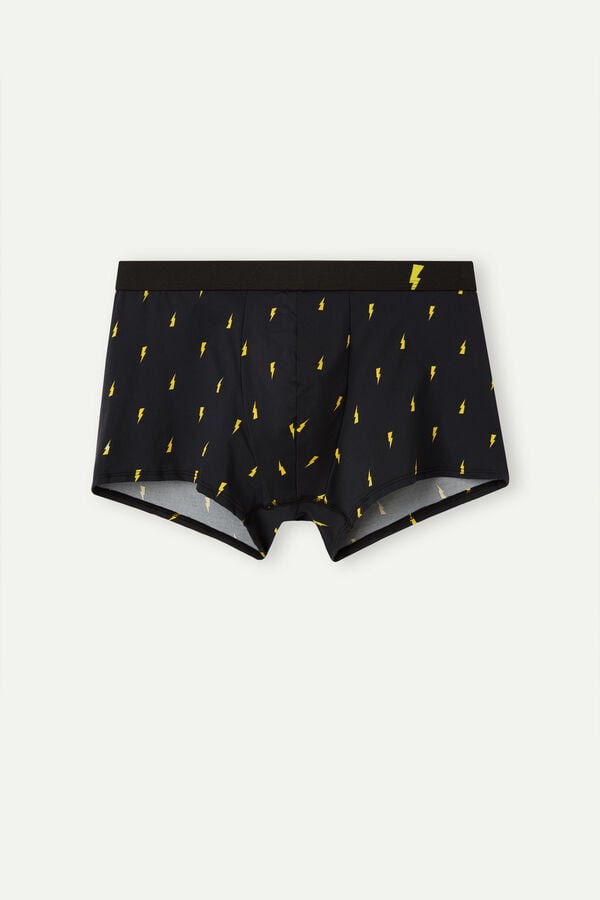 Intimssimi Lightning Bolt Boxers in Microfiber Black | PILER92108