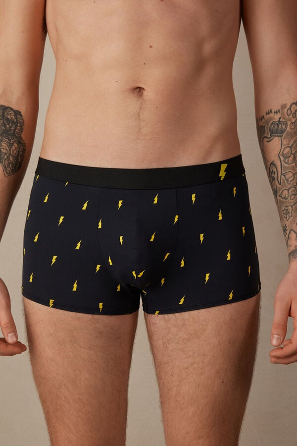 Intimssimi Lightning Bolt Boxers in Microfiber Black | PILER92108