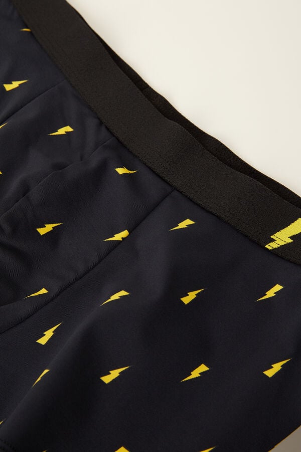 Intimssimi Lightning Bolt Boxers in Microfiber Black | PILQX19700