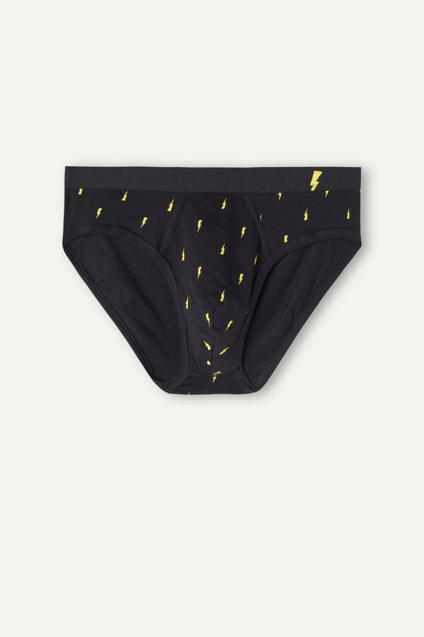 Intimssimi Lightning Bolt Briefs in Stretch Supima® Cotton Black | ILEGJ14521