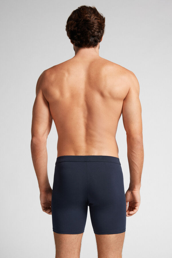 Intimssimi Long Boxers in Stretch Supima® Cotton Blue | ILJZR58573