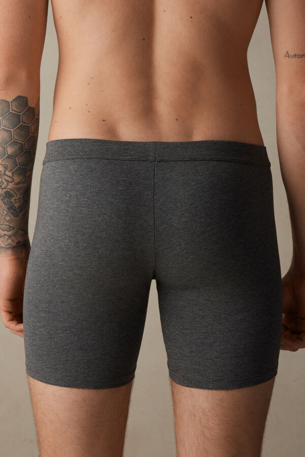 Intimssimi Long Boxers in Stretch Supima® Cotton Dark Grey | MILFT81925