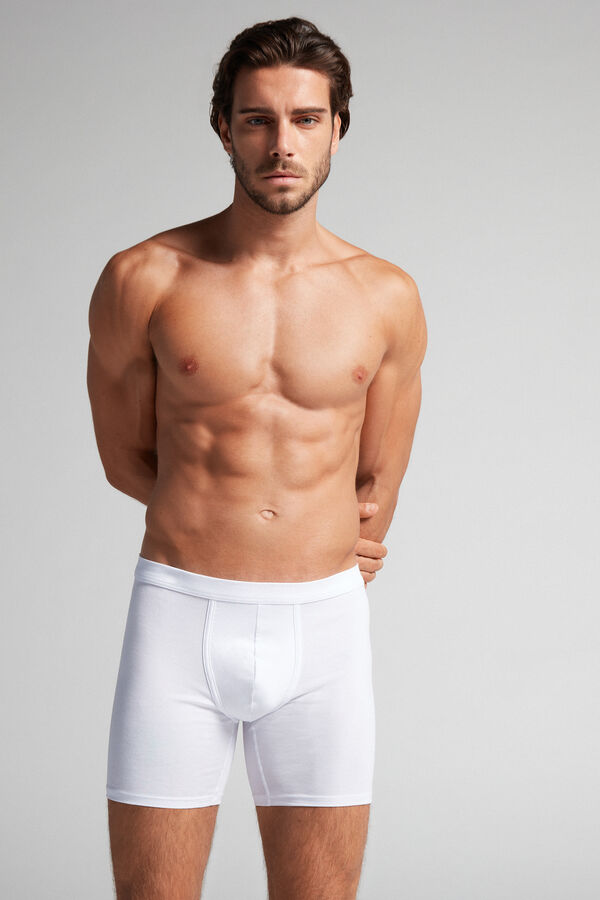 Intimssimi Long Boxers in Stretch Supima® Cotton White | SILVO33701