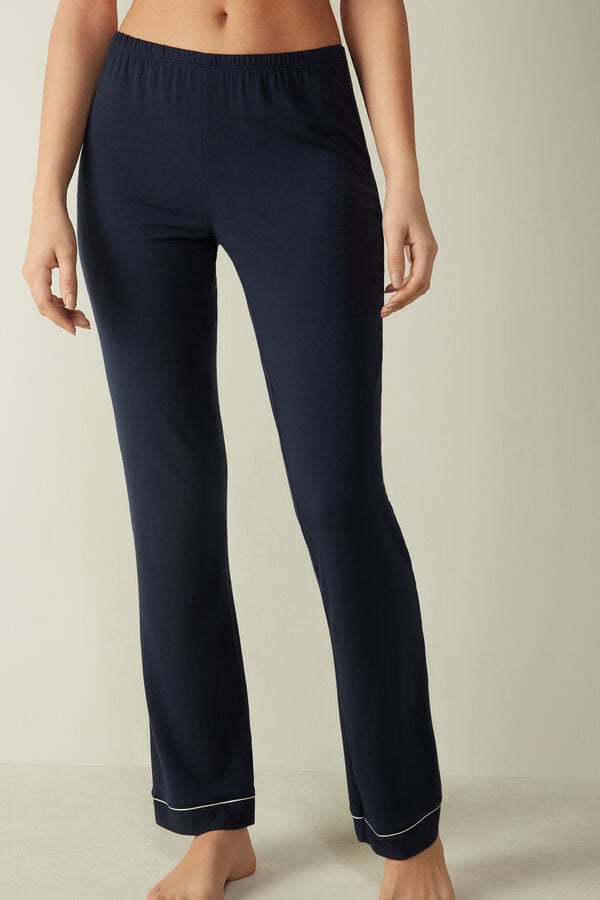 Intimssimi Long Micromodal Trousers Blue | ILICD25178