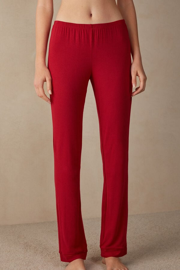 Intimssimi Long Micromodal Trousers Red | AILDF70612