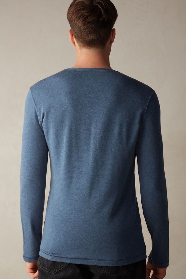 Intimssimi Long-Sleeve Modal-Cashmere Top Blue | ILCVG91654