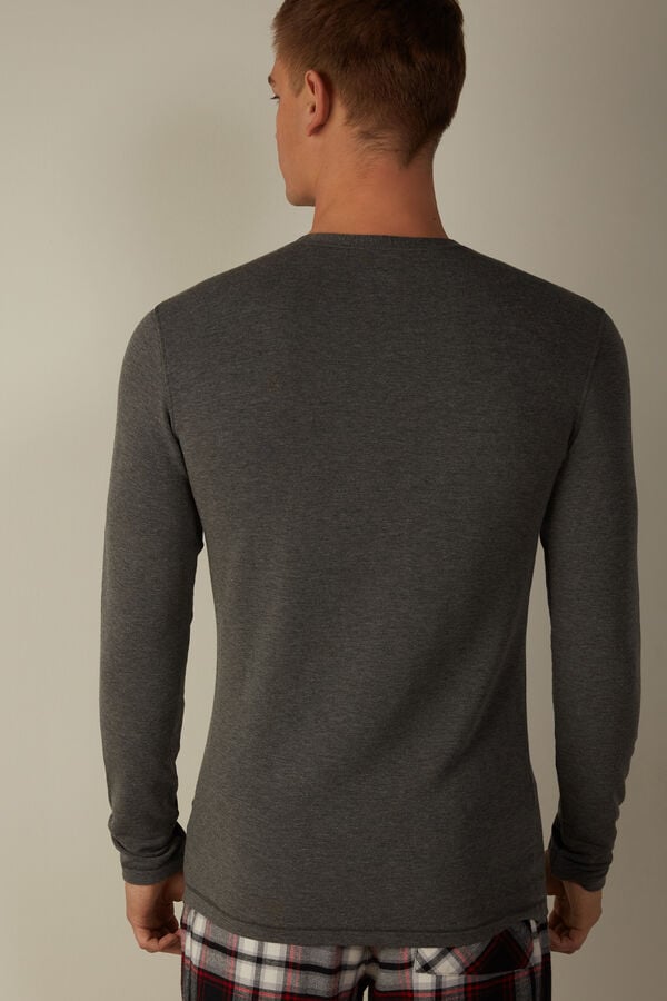 Intimssimi Long-Sleeve Modal-Cashmere Top Dark Grey | ILEAH84185