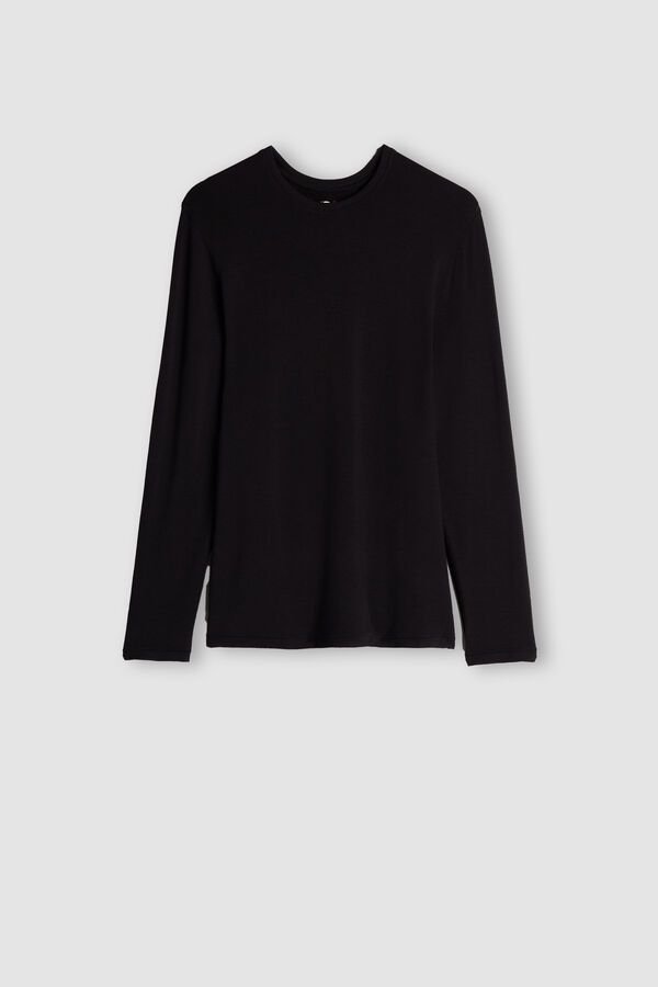 Intimssimi Long-Sleeve Modal-Cashmere Top Black | ILEGJ90777