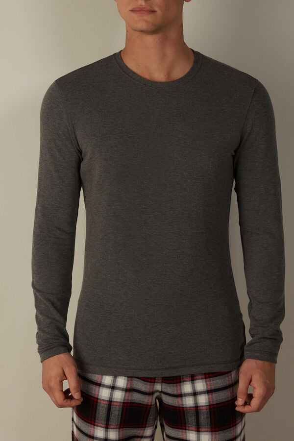 Intimssimi Long-Sleeve Modal-Cashmere Top Dark Grey | ILQAV97516