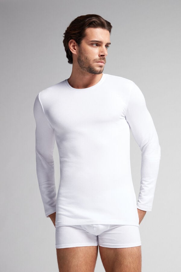 Intimssimi Long-Sleeve Modal-Cashmere Top White | LILSX77496