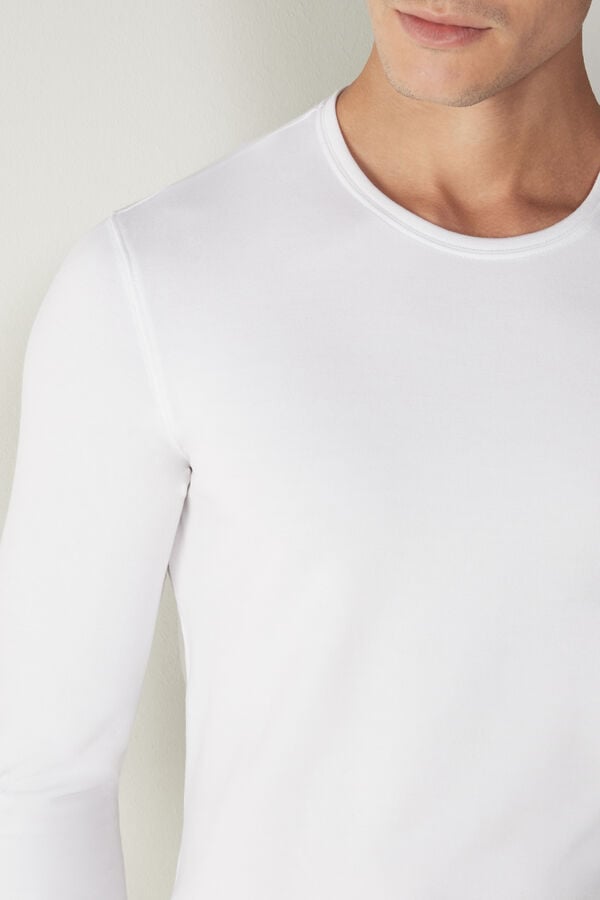 Intimssimi Long-Sleeve Modal-Cashmere Top White | LILSX77496