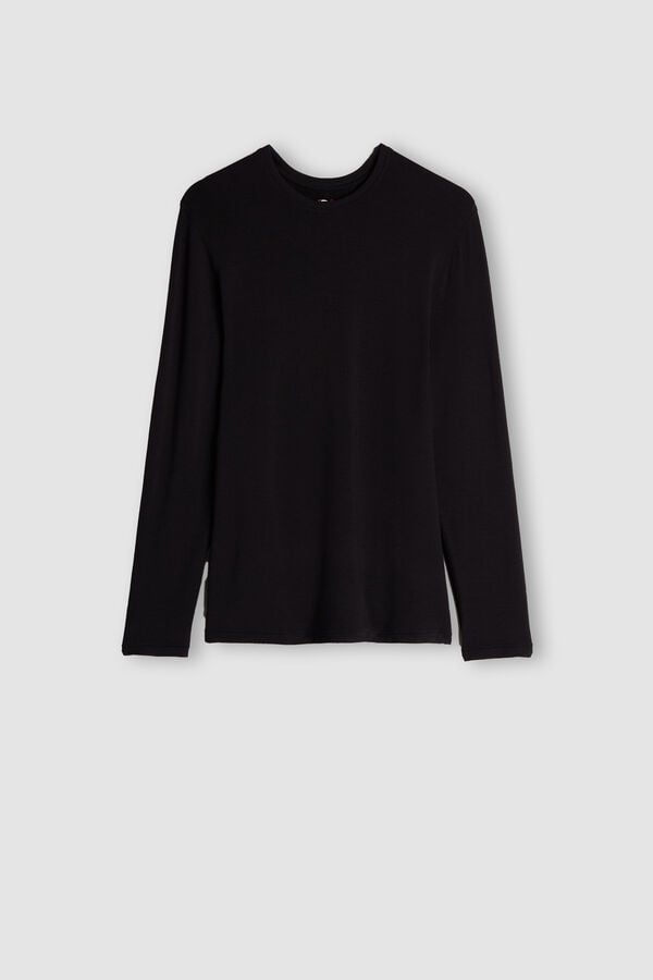 Intimssimi Long-Sleeve Modal-Cashmere Top Black | TILWZ39543