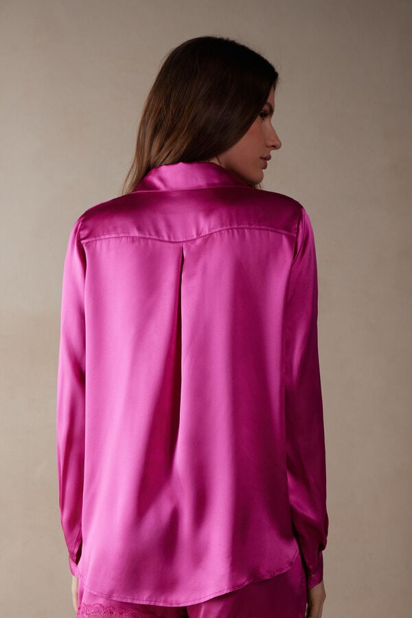 Intimssimi Long Sleeve Silk Shirt Pink | ILEGJ92907