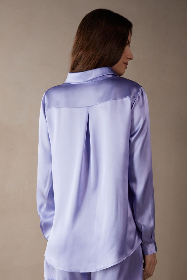 Intimssimi Long Sleeve Silk Shirt Violet | PILER18745