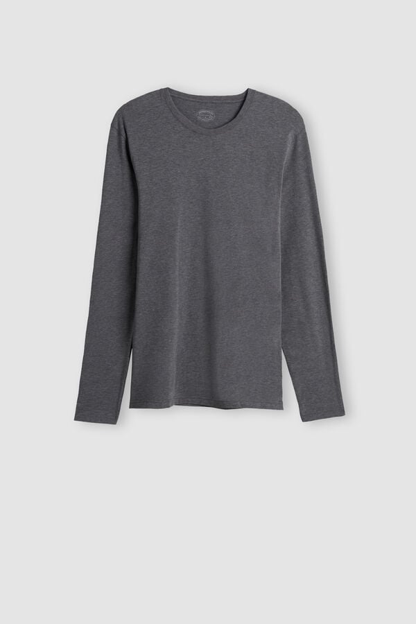 Intimssimi Long-Sleeve Supima® Cotton Top Dark Grey | ILCVG41537