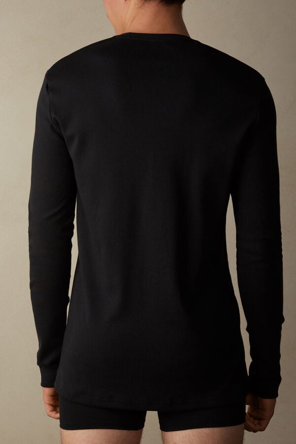 Intimssimi Long Sleeve Top in Warm Cotton Black | DILVO38502