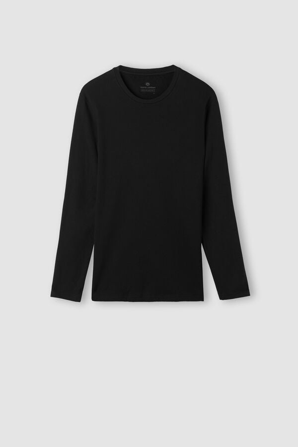 Intimssimi Long Sleeve Top in Warm Cotton Black | DILVO38502