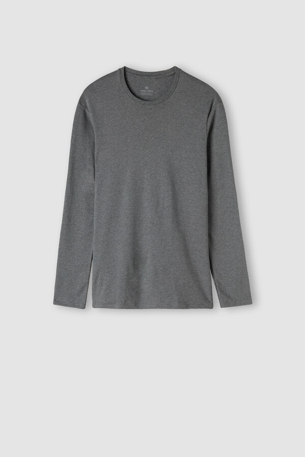 Intimssimi Long Sleeve Top in Warm Cotton Dark Grey | XILGW49659