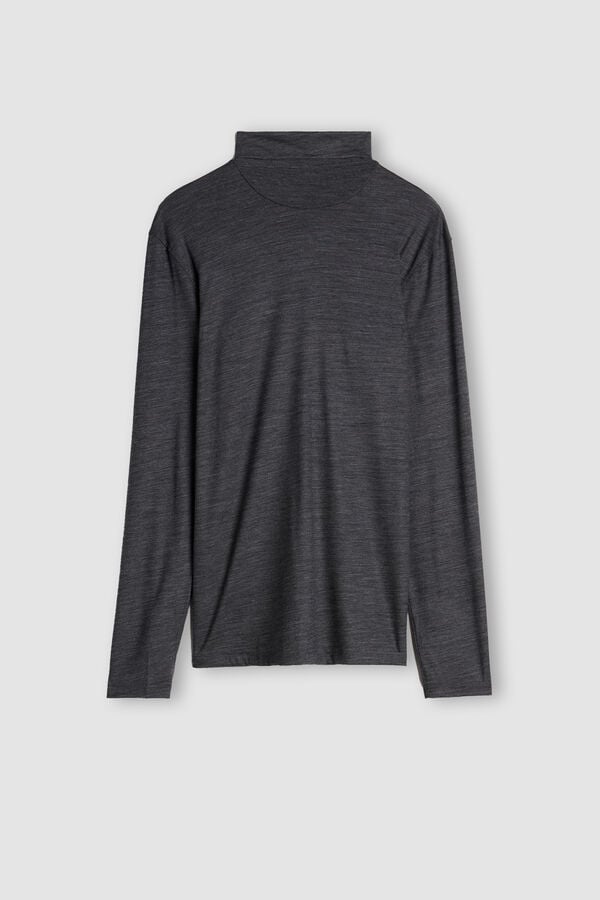 Intimssimi Long-sleeve High-Neck Merino-Wool Top Dark Grey | XILGW74898