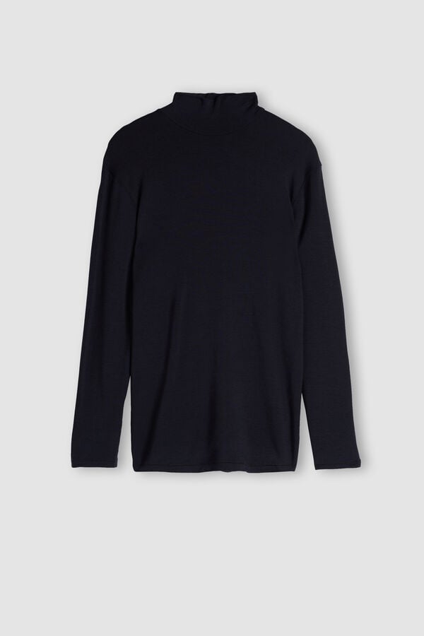 Intimssimi Long-sleeve High-Neck Modal-Cashmere Top Black | ILNZX56683